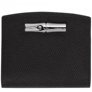 Longchamp Roseau Compact wallet Black | WKOHRXG-54