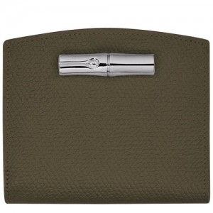 Longchamp Roseau Compact wallet Khaki | LWDOACH-62