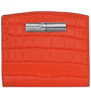 Longchamp Roseau Compact wallet Orange | KWLBGOC-61