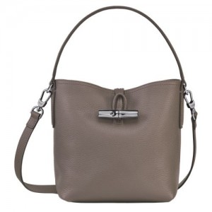 Longchamp Roseau Essential Bucket bag S Grey | CHAEPQU-63