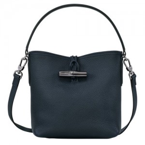 Longchamp Roseau Essential Bucket bag S Navy | FAOQKTN-35