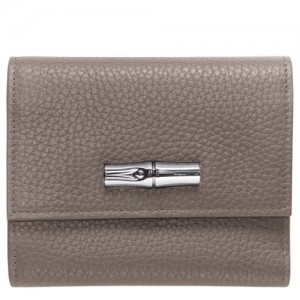 Longchamp Roseau Essential Compact wallet Grey | VRKGIDZ-69