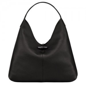 Longchamp Roseau Essential Hobo bag XL Black | UPVHAMY-81