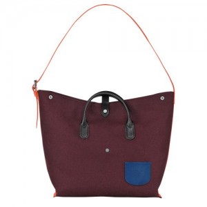 Longchamp Roseau Essential Top handle bag XL Burgundy | RQPFJEB-43