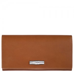 Longchamp Roseau Long continental wallet Cognac | GTXNHIE-46