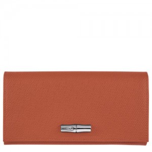 Longchamp Roseau Long continental wallet Brick | JZULWNS-67