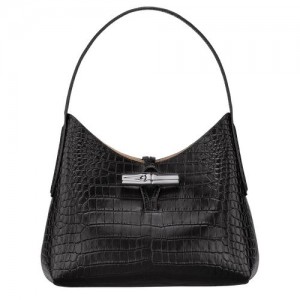 Longchamp Roseau Shoulder bag XS Black | JPBWYDH-63