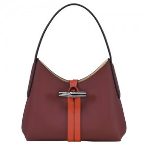 Longchamp Roseau Shoulder bag XS Burgundy/Orange | KCXOYGI-40