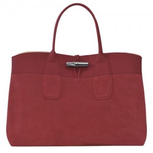 Longchamp Roseau Top handle bag L Red | DJPZXLU-40