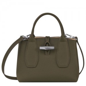 Longchamp Roseau Top handle bag S Khaki | AJVOWBM-13