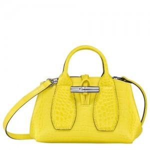 Longchamp Roseau Top handle bag XS Lemon | YUCKTFB-08