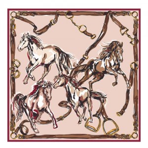 Longchamp Silk scarf 90 Powder | JXKVPGD-74