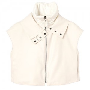 Longchamp Sleeveless jacket Ecru | CJHDBFA-83