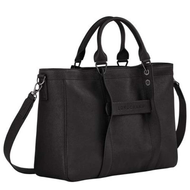 Longchamp 3D Top handle bag M Black | PUVTSHY-25