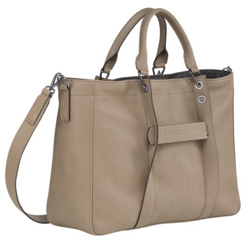 Longchamp 3D Top handle bag M Brown | UOWSMYZ-13