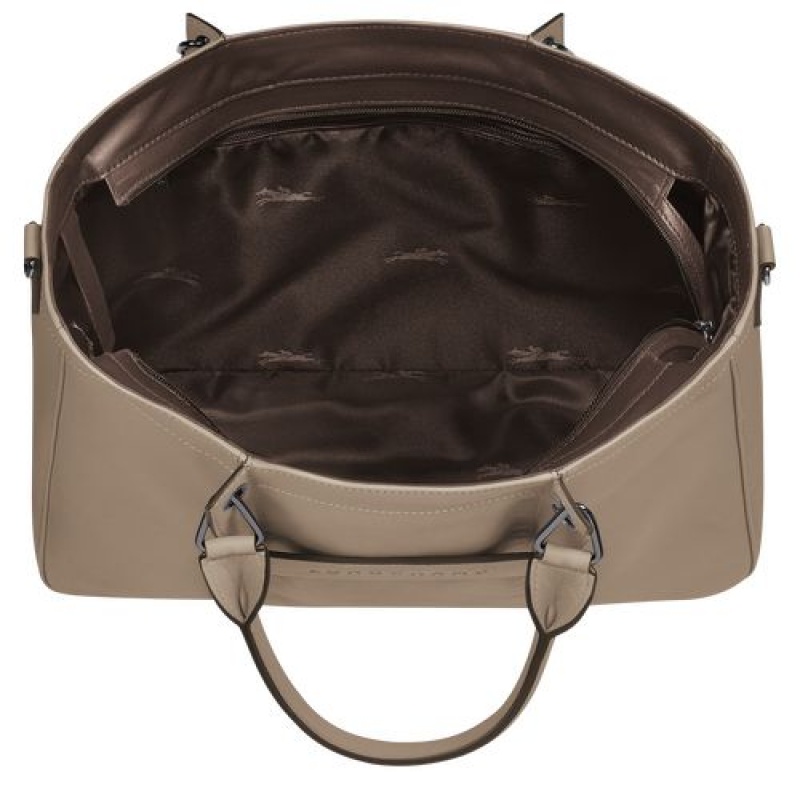 Longchamp 3D Top handle bag M Brown | UOWSMYZ-13