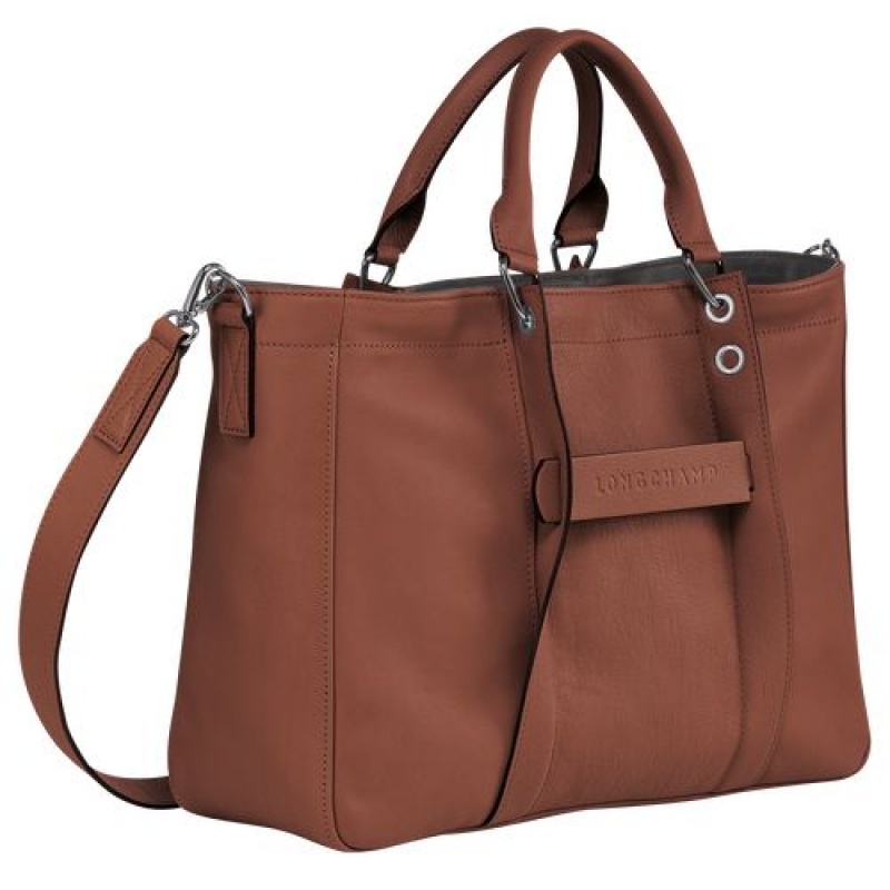 Longchamp 3D Top handle bag M Cognac | UIDJCGY-61