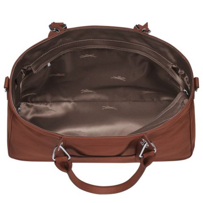 Longchamp 3D Top handle bag M Cognac | UIDJCGY-61