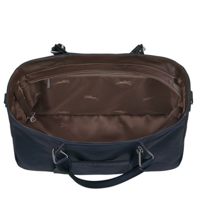 Longchamp 3D Top handle bag M Midnight Blue | JDTNWXQ-20