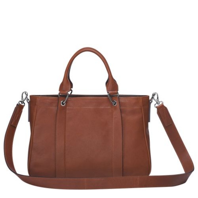 Longchamp 3D Top handle bag S Cognac | DBCEGLQ-96