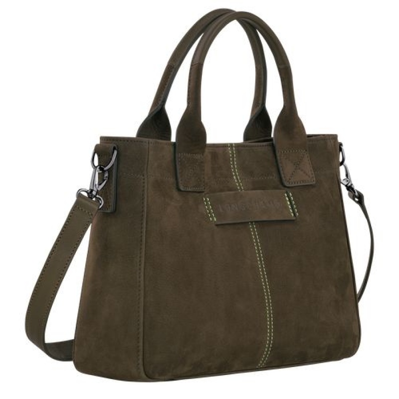 Longchamp 3D Top handle bag S Khaki | ZJLEFYW-96