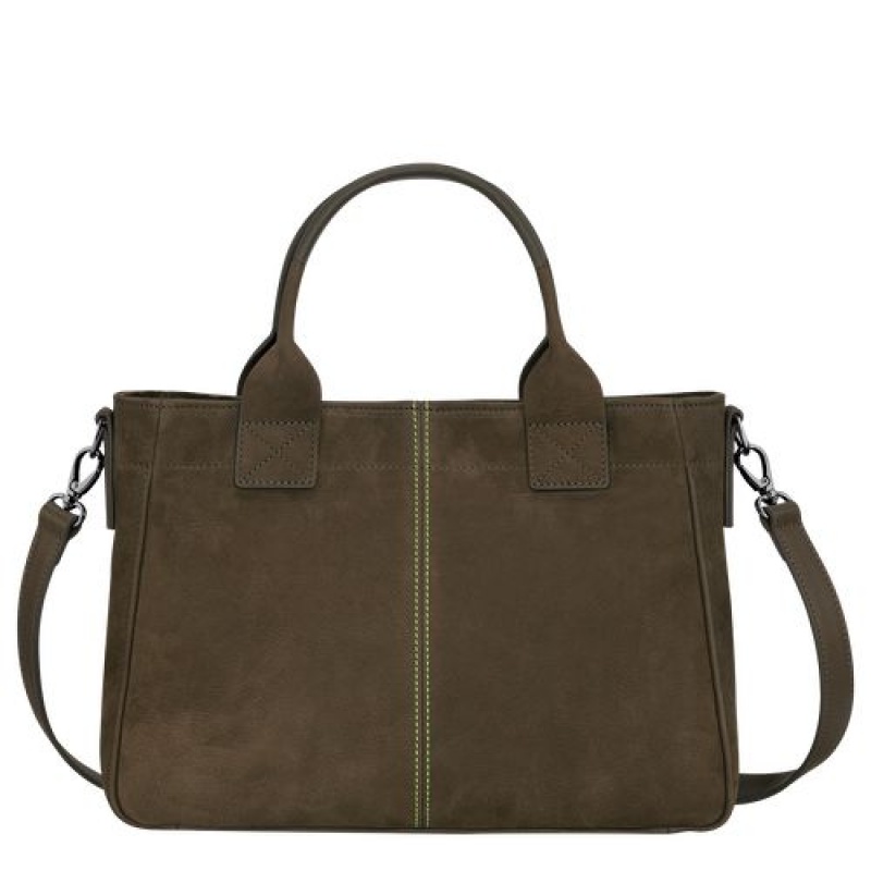 Longchamp 3D Top handle bag S Khaki | ZJLEFYW-96