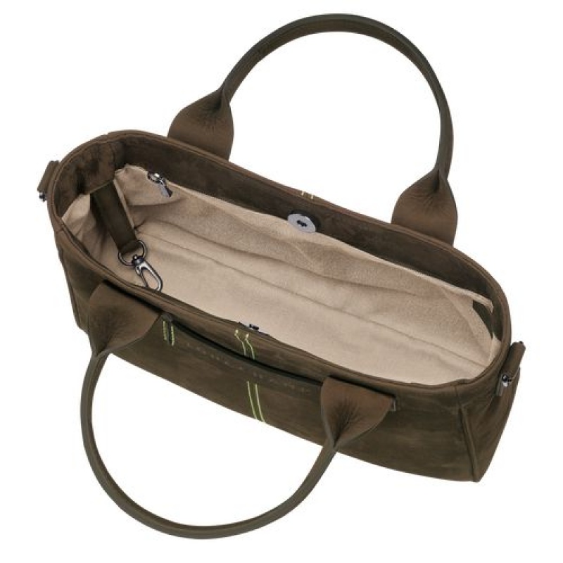 Longchamp 3D Top handle bag S Khaki | ZJLEFYW-96