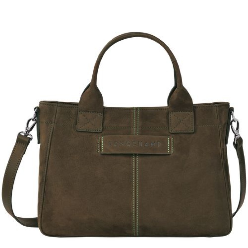 Longchamp 3D Top handle bag S Khaki | ZJLEFYW-96