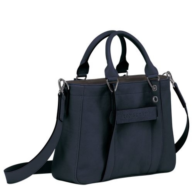 Longchamp 3D Top handle bag S Midnight Blue | KXYOUID-16