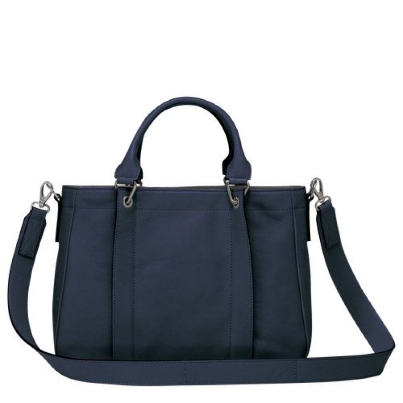 Longchamp 3D Top handle bag S Midnight Blue | KXYOUID-16