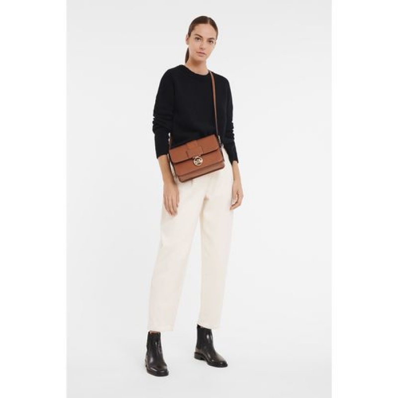 Longchamp Box-Trot Crossbody bag M Cognac | QAIKPOU-65