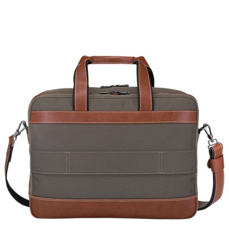 Longchamp Boxford Briefcase L Brown | YWLAKCX-04