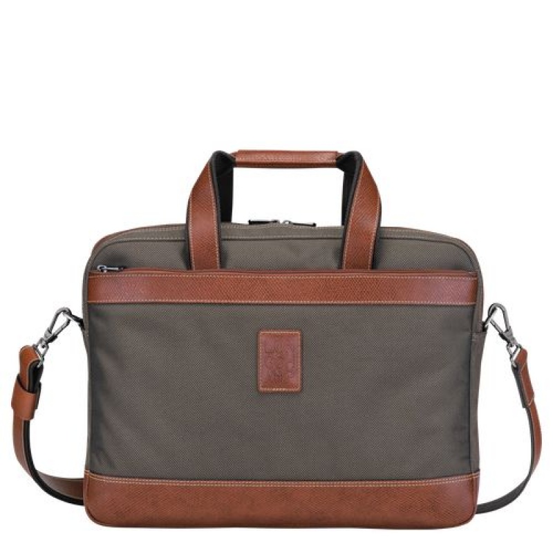 Longchamp Boxford Briefcase L Brown | YWLAKCX-04