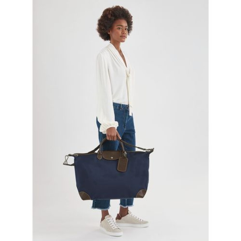 Longchamp Boxford Travel bag L Blue | MPXAHKR-68