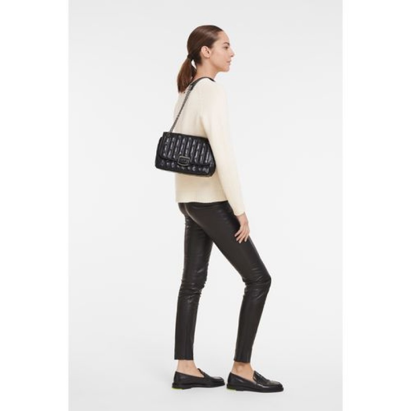 Longchamp Brioche Crossbody bag M Black | FLZMKUB-14