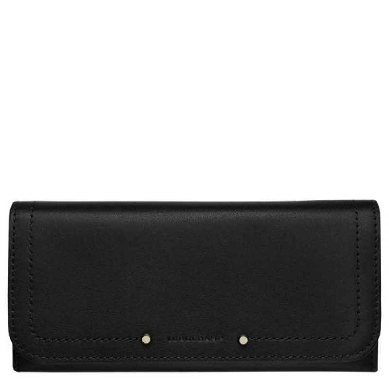 Longchamp Cavalcade Long continental wallet Black | RLUWYQT-15