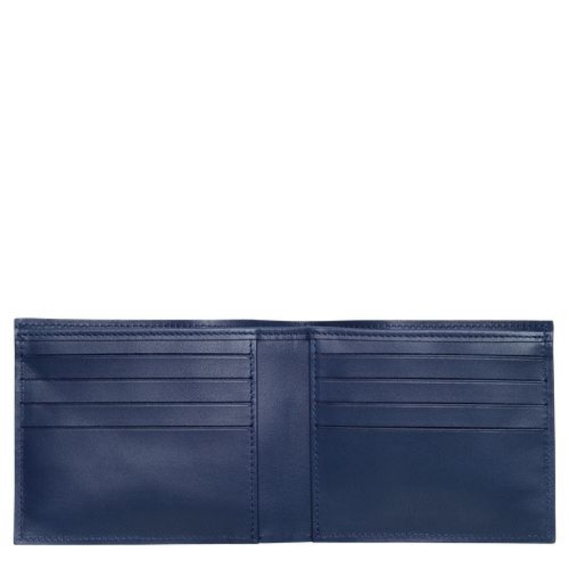 Longchamp Croco Block Wallet Navy | ZJFEKWD-63