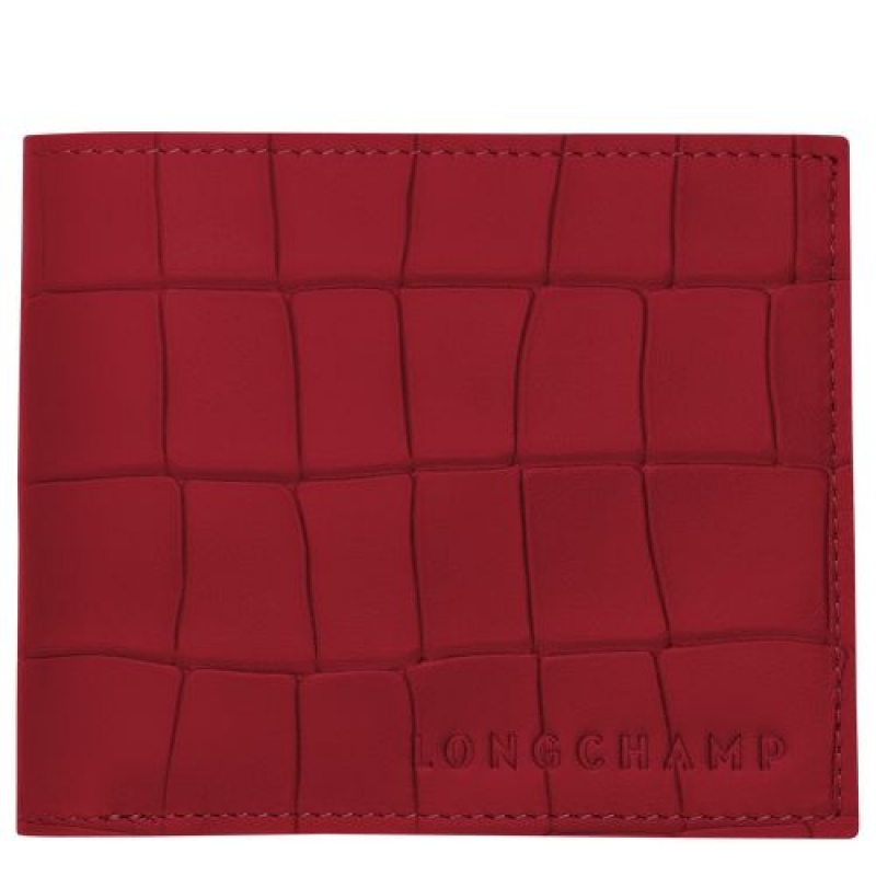 Longchamp Croco Block Wallet Red | SPQCXNV-25