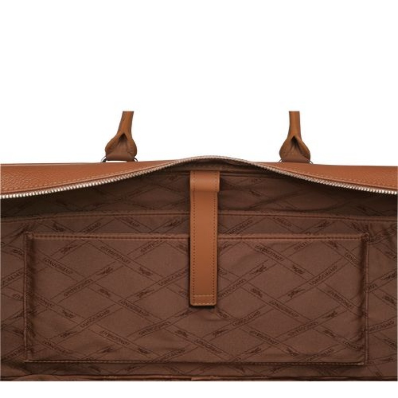 Longchamp Le Foulonne Briefcase L Caramel | KJWMDNR-87