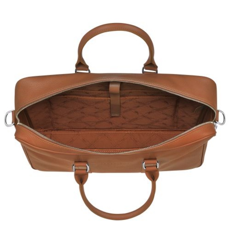 Longchamp Le Foulonne Briefcase M Caramel | NGXPHBK-85