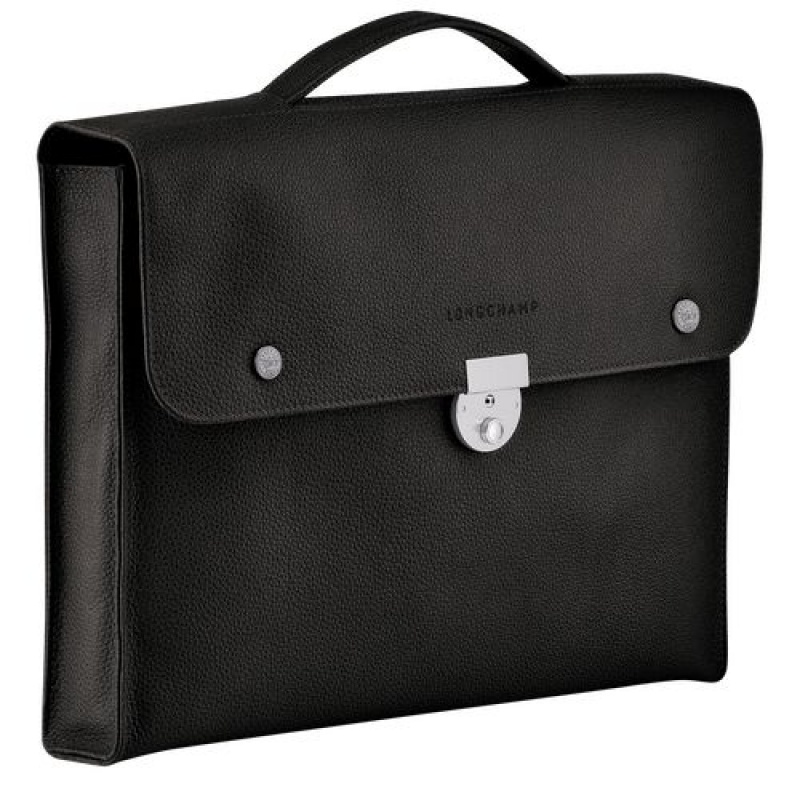 Longchamp Le Foulonne Briefcase S Black | VNSBMEZ-01