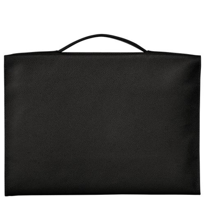 Longchamp Le Foulonne Briefcase S Black | VNSBMEZ-01