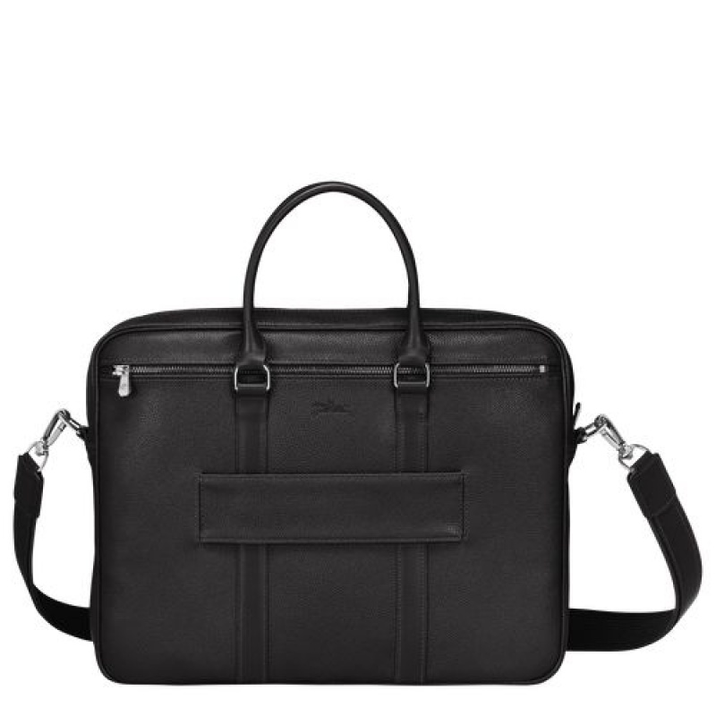 Longchamp Le Foulonne Briefcase S Black | XUFWIVM-41