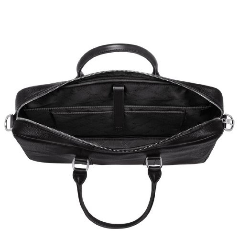 Longchamp Le Foulonne Briefcase S Black | XUFWIVM-41