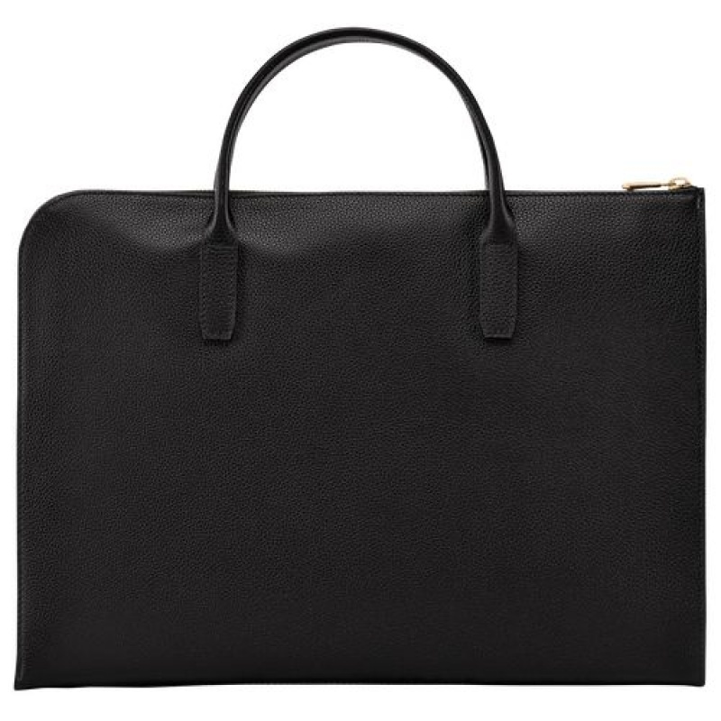 Longchamp Le Foulonne Briefcase S Black | BTMCDUS-72