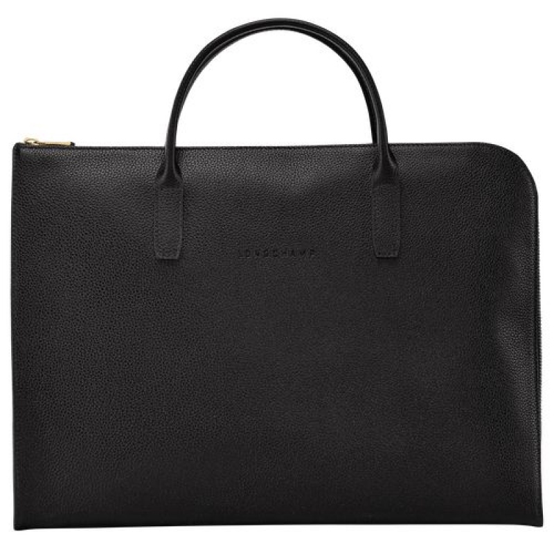 Longchamp Le Foulonne Briefcase S Black | BTMCDUS-72