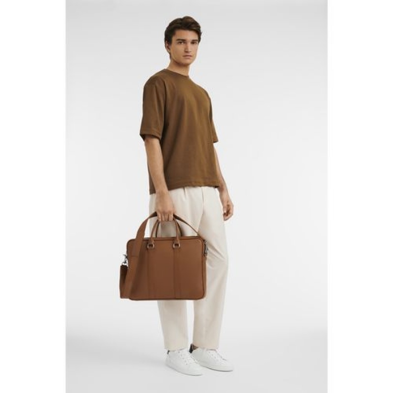 Longchamp Le Foulonne Briefcase S Caramel | RHJCWAS-60