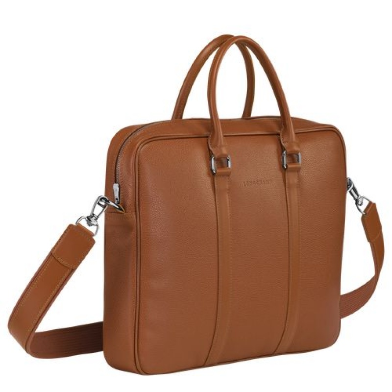 Longchamp Le Foulonne Briefcase S Caramel | RHJCWAS-60