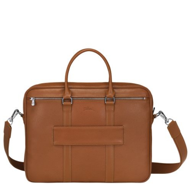 Longchamp Le Foulonne Briefcase S Caramel | RHJCWAS-60