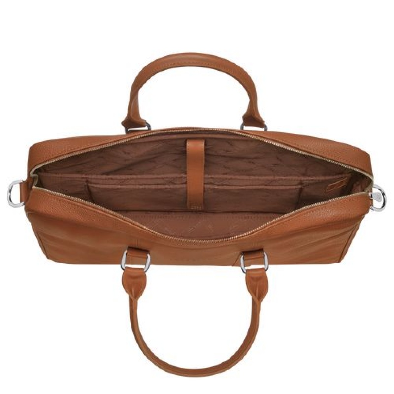 Longchamp Le Foulonne Briefcase S Caramel | RHJCWAS-60